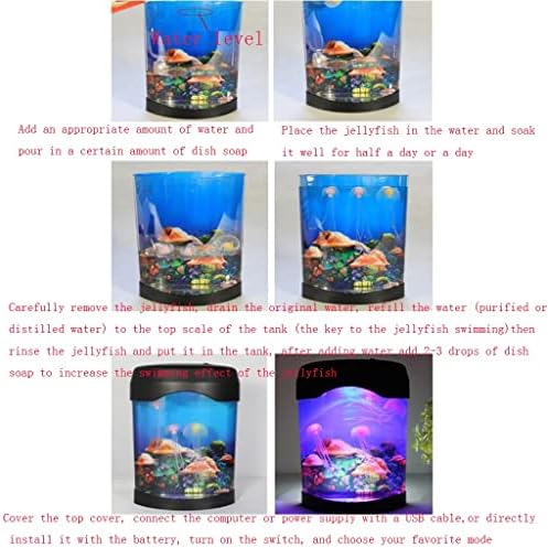 Lâmpadas de humor da água -viva USB Lâmpada de peixe portátil elétrica com alteração de cor Tanque de