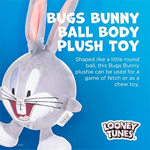 Looney Tunes Toys for Dogs | Bugs Bunny Ball Body Plush Dog Toy | Bortos de luxuosos Buness Brinquedos