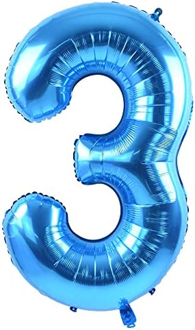Toniful 40 polegadas Blue grande número Balão de 0 a 9 de aniversário Decorações de festas de
