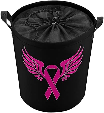 Câncer de mama Fita rosa Fita dobrável Cesta de roupas seladas Tester Organizador com alça durável para o quarto do banheiro do quarto Gabinete