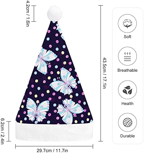 Diamond Butterfy Pattern Chapéu de Natal Engraçado Papai Noel Chapé