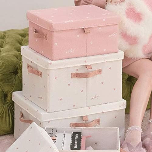 Wulfy Storage Bins Caixa de armazenamento de grande capacidade para largura, caixa de armazenamento de roupas, cesta de armazenamento, caixa de armazenamento, bolsa de armazenamento, roupas, saco de armazenamento dobrável, pode ser usado no quarto (cor: rosa, tamanho, tamanho