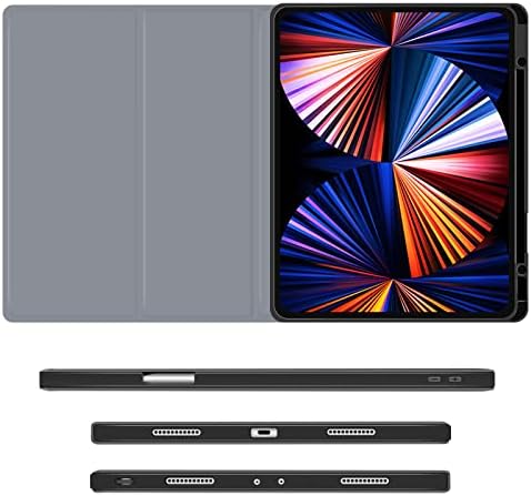 iPad Pro 12.9 Caso da 6ª geração 2022, iPad 12.9 Pro Case 5ª geração 2021 com porta -lápis, tampa minimalista
