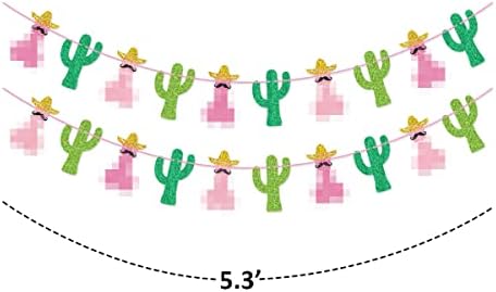 Pink Final Fiesta Banner Garland Cactus Banner para decorações de festa de despedida de solteira mexicana