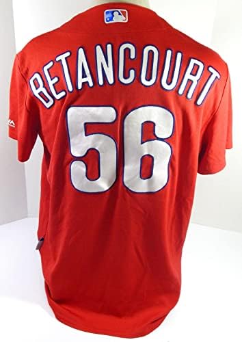 Philadelphia Phillies Betancourt 56 Game usou Red Jersey Ext St BP L 398 - Jogo usado MLB Jerseys