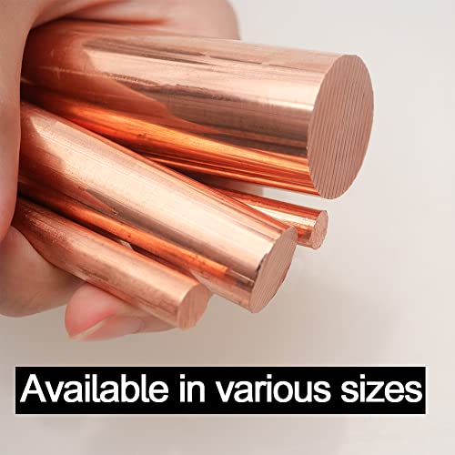 EOIIPS 1/2 Haste redonda de cobre puro, haste sólida de cobre de 1/2 de diâmetro 9,84 de comprimento, para