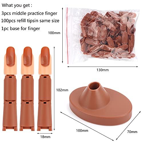 Prática de unhas Fingers para pregos de acrílico Flexível Treinamento de arte Manicure Fingers Conjunto