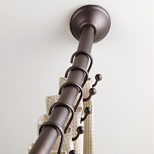Ganchos de cortina de chuveiro de metal Idesign, a coleção de eixos, conjunto de 12, bronze, 12 contagem