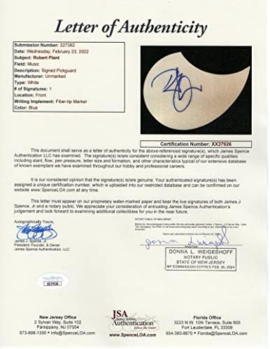 Robert Plant assinou autógrafo em tamanho grande violão com James Spence Authentication JSA Coa - Led Zeppelin