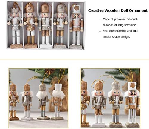Presente ao ar livre aboofan 5pcs de madeira Mini soldados figuras de areets de Natal Figuras de bonecas
