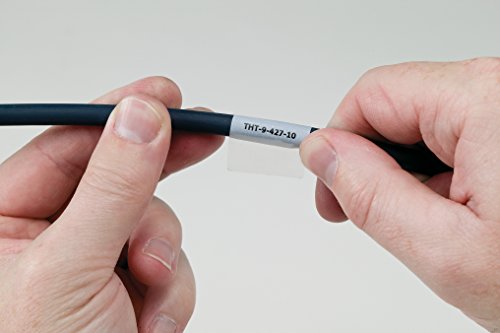 Fita de etiqueta de vinil auto -laminante brady - preto em fita branca, translúcida - compatível com fabricantes