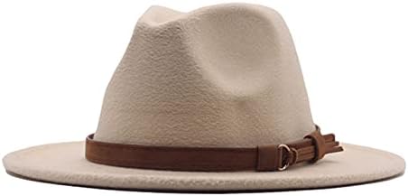 Chapéu de chapéu feminino do Panamão Fedora larga fascina clássica fivela de lã Caps de beisebol de homem e bonés