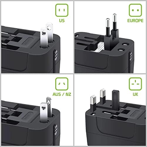 Viagem USB Plus International Power Adapter Compatível com Micromax Bharat 5 Plus para energia mundial