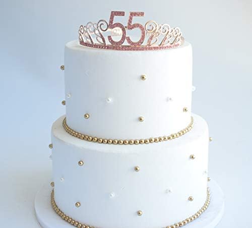 55º Brithday Pink Tiara and Sash, 55 e fabuloso glitter cetim faixa e cristal shinestone coroa de aniversário