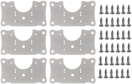 Placa de reparo de dobradiças do armário de 6pcs Hojlkld, kit de reparo de dobradiças de aço inoxidável