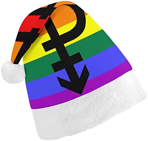 Pansexual_flag chapéu de natal personalizado chapéu de santa decorações engraçadas de natal