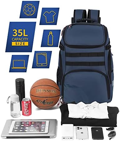 Bolsa de mochila de basquete grande de trilhas com compartimento de bola e bolsa esportiva de bolso para