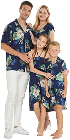 Família combinável havaiana luau homens garotas roupas de menino na marinha do jardim de abacaxi