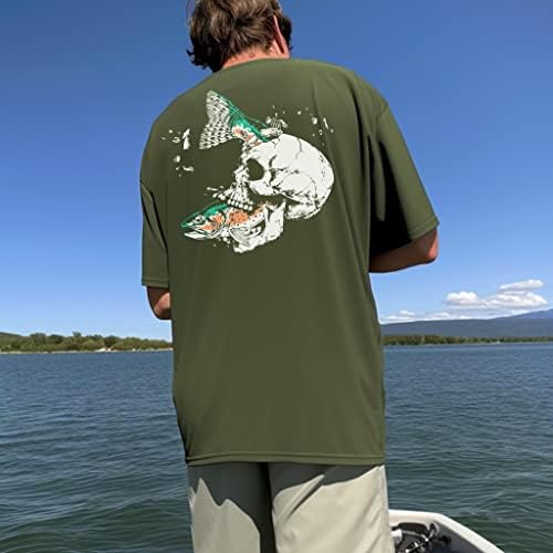Camisa de pesca masculina de palmyth Proteção solar de manga curta UV UPF 50+ SPF T-shirt