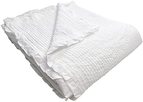 Coverlet de cama frilada de algodão