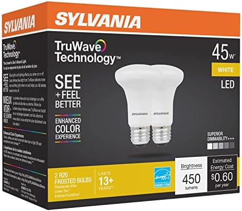 Sylvania liderou a lâmpada da Série Natural Truwave R20, 50W eficientes equivalentes 5W, diminuem,