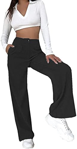 Calças de gordo de veludo feminino feminino feminino Badhub Skinny calças casuais de bootcut yoga esporte