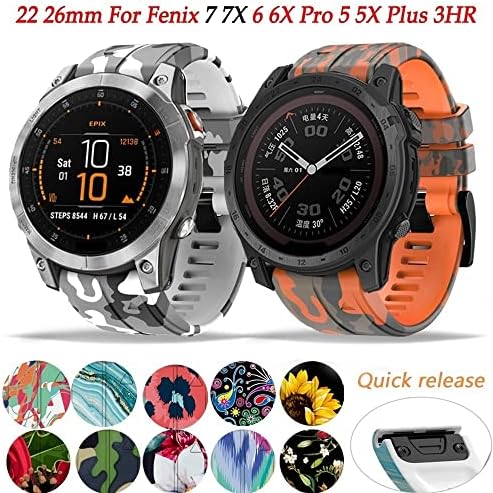 Sawidee para Garmin Fenix ​​7 7x 6 6x Pro 5x 5 mais 3 h Mk2 EasyFit Smart Watch Relógio Correa 26 22mm Silicone Redunda Relógio Relógio