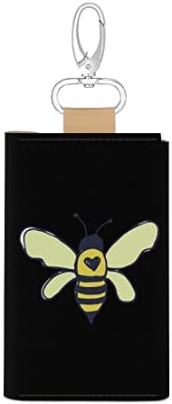 Bees Heart Unissex Leather Key Case portátil Chave de carros Premium Chave de chaveiro premium