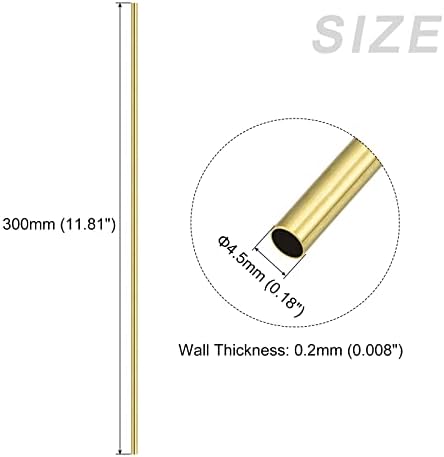 Metallixity Brass Tube 4pcs, tubulação reta - para móveis em casa, máquinas, artesanato de bricolage