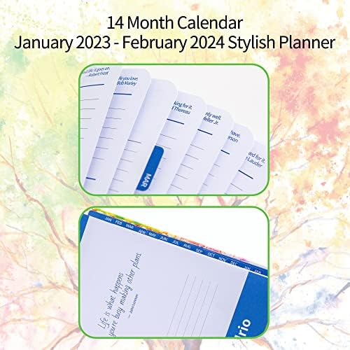 Planejador 2023-2024 Planejador mensal semanal diário, organizador escolar de 14 meses do planejador de capa dura