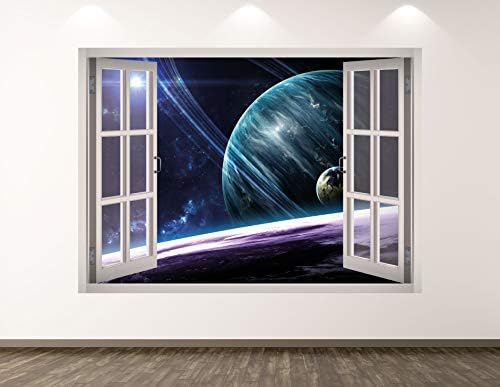 West Mountain Planet Wall Decalk Art Decor 3d Window Space Galaxy Sticker Mural Kids Room Presente Personalizado