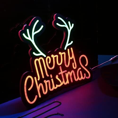 Osmindecor liderou sinais de néon Feliz Natal com o caribu Horn Art Lights Melhor Idéia para