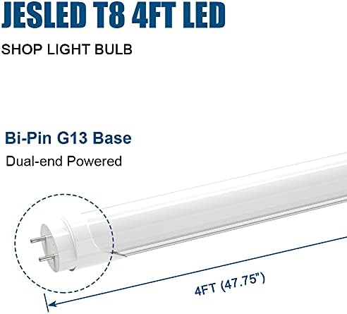 Lâmpadas de Tipo B de LED T8 T8 de 4 pés de 4ft, 24W 3000lm 5000k Daylight White, Substituição de tubo Florescente