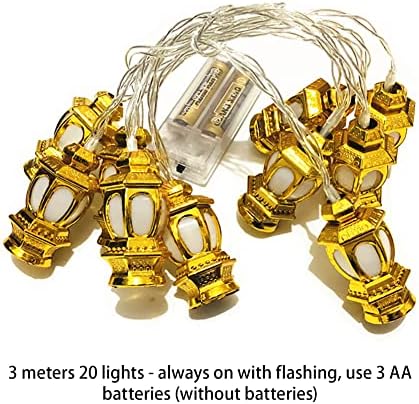 Luzes de cordas de cordas led de Surakey Eid Ramadã Mini Lanternas Luminárias Retro Luzes Decorativas