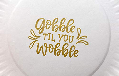 Placa de papel perfeita Stix 9 com estampa temática de Ação de Graças Gobble Til You Wobble - pacote