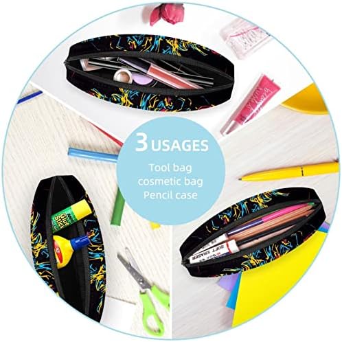 Lápis Box Color Bar Hand desenhado Makeup Cosmetic Bag Organizer para acessórios