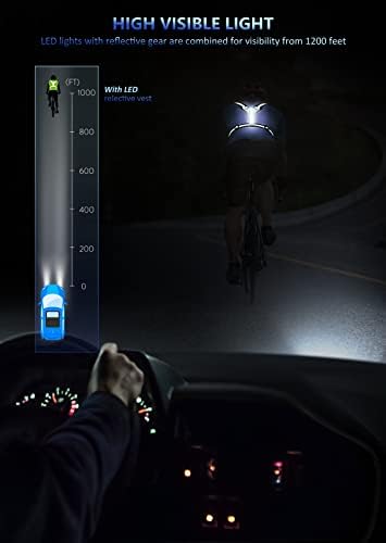 Ylzzrs LED Gear de corrida refletivo, USB Recarregável Light Up Running Runk Chest Telente para corredores