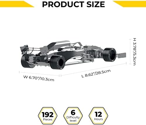 Modelo mecânico de carros de corrida de tempo de metal, kit de modelo de metal de carro F1, kits de modelo
