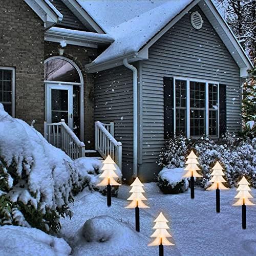 Kalynmart Solar Christmas Tree Lights Luzes de Natal Pathhway Luzes decorativas para decoração interna e externa