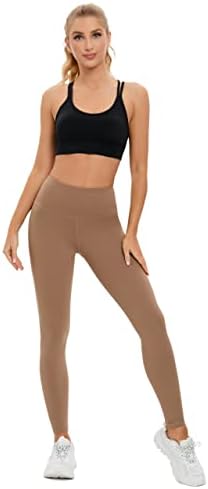Jayloa Lycra de cintura alta Leggging 28 '' - Leggings de treino para mulheres calças de ioga macio