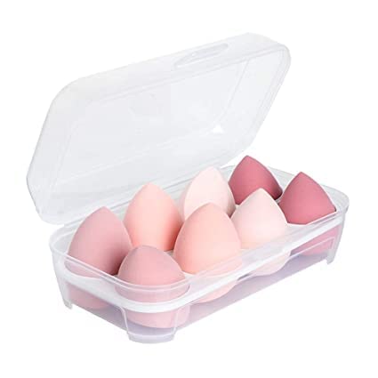 Ovos de beleza terno não comem pó de esponja macia seca e molhada bafada com caixa de armazenamento