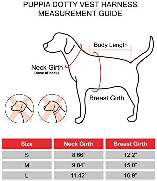 Puppia Dotty Step-in Vest Dog Arnness No Pull No Choke Fácil Desgaste Treinamento para caminhar para cachorro pequeno,
