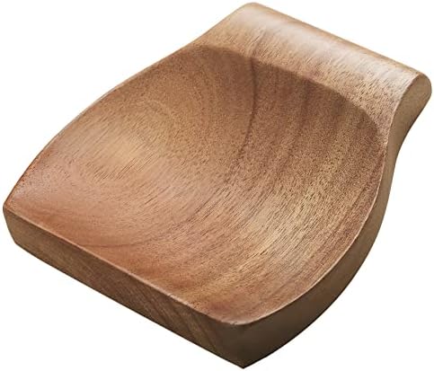 Cola de pau descanso para balcão de cozinha, 4,7 × 4,5 polegadas, suporte natural de colher de madeira
