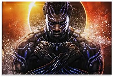 Zhangdi Black-Panther Chadwick Boseman Wakanda para Forever Salute Poster Decorativo Pintura Decorativa Arte da
