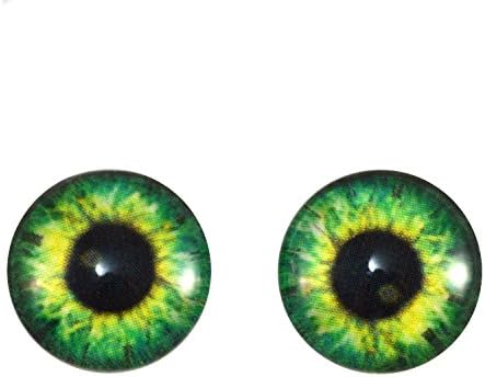 Par de 14 mm de relógio verde -avô brilhante Blythe Olhos de vidro, para fazer jóias, bonecas,
