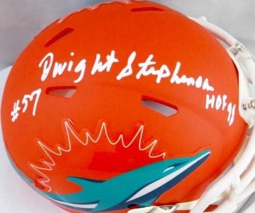 Dwight Stephenson assinou Miami Dolphins AMP Speed ​​Mini capacete
