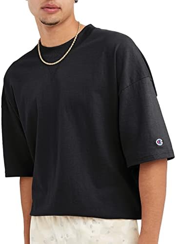 Camiseta masculina campeã, camiseta relaxada para homens, camiseta de algodão no meio do meio,