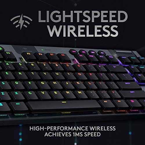 Logitech G915 TKL Tenkeyless LightSpeed ​​Keyboard de jogos mecânicos sem fio RGB, preto e pro x Superlight