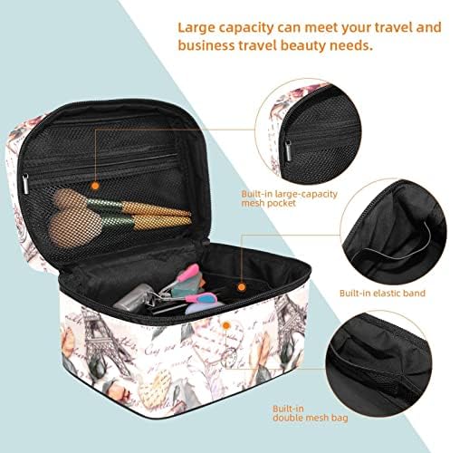 Eiffel Tower Paris Travel Makeup Bag Organizer Bag Bag para cosméticos, produtos de higiene pessoal, escovas