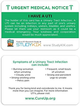Cartão de assistência de infecção do trato urinário - 3 pcs